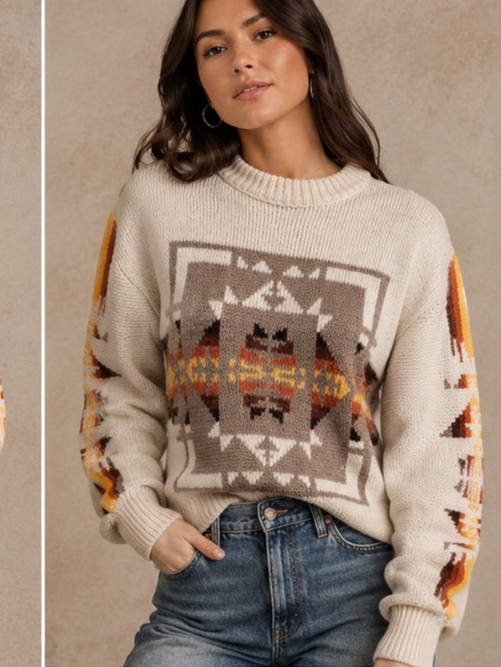 JcPenny Vintage 70s Aztec Acrylic Sweater